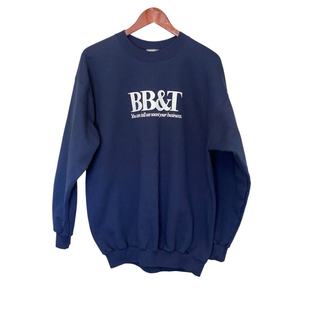 BB&T Blue Men's Sweatshirt Adult Large Hanes Comfort Blend Banking Branch Trust